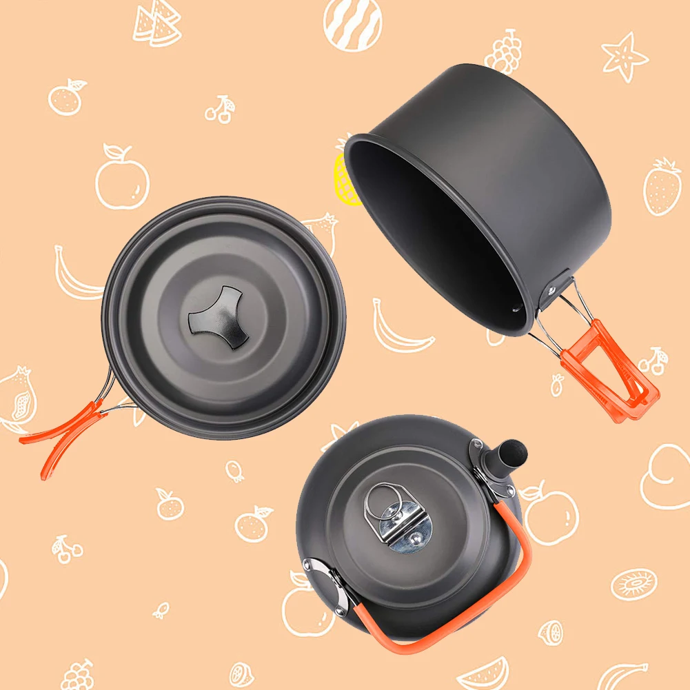Camping Cookware Kit Kettle Po - Camp Utensil Set บทวิจารณ์และราคา