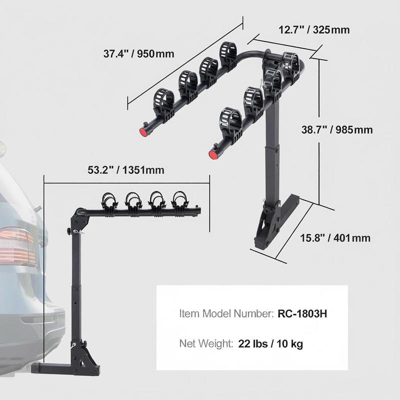 Vehicle Bicycle Carrier 4-Bike - Outdoor Camping Vehicle บทวิจารณ์และราคา