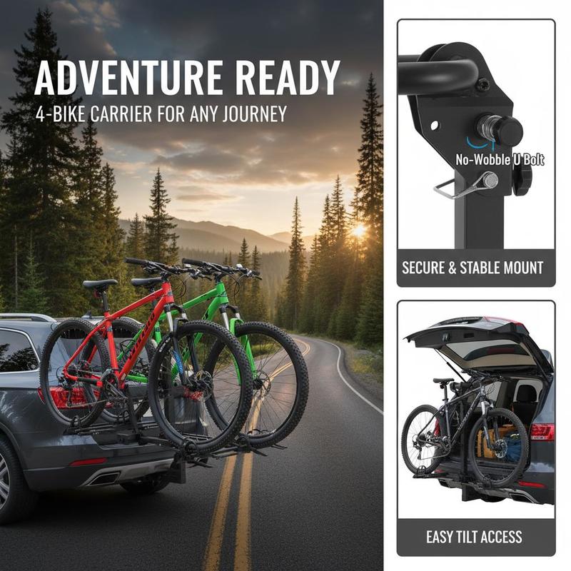 Vehicle Bicycle Carrier 4-Bike - Outdoor Camping Vehicle บทวิจารณ์และราคา
