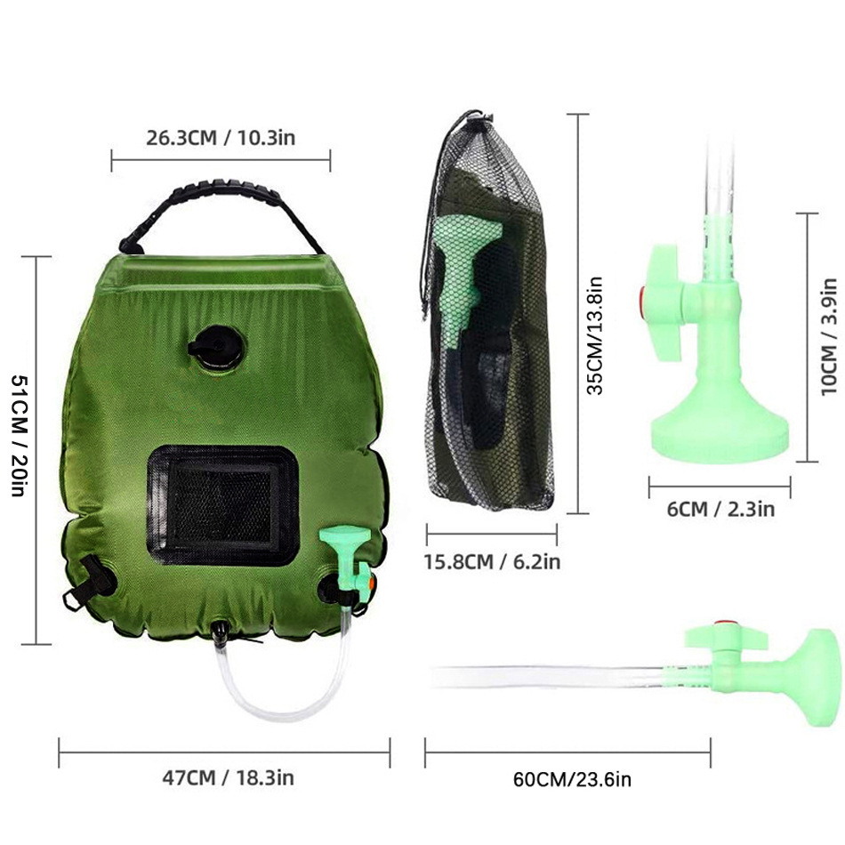 Camping Shower Bag 20L Solar H - Outdoor Camping Hot Water Shower บทวิจารณ์และราคา